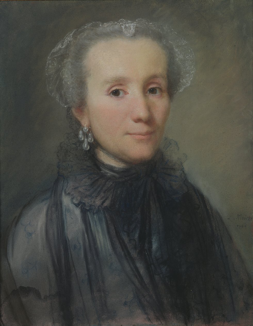 Porträtt av en kvinna från polsk adel, 1776 av Louis Marteau