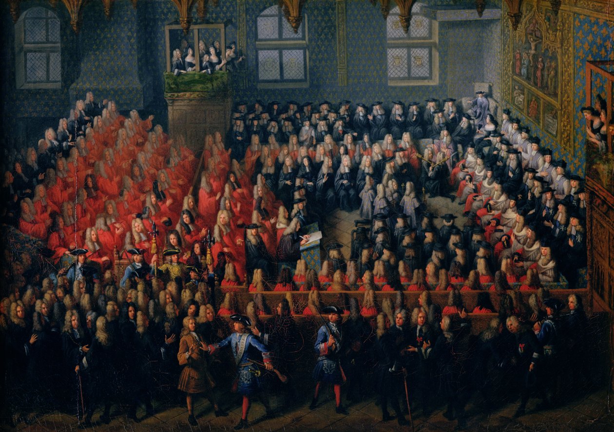 Rättvisans säng hölls i Parlement de Paris den 12 september 1715 av Louis Michel Dumesnil
