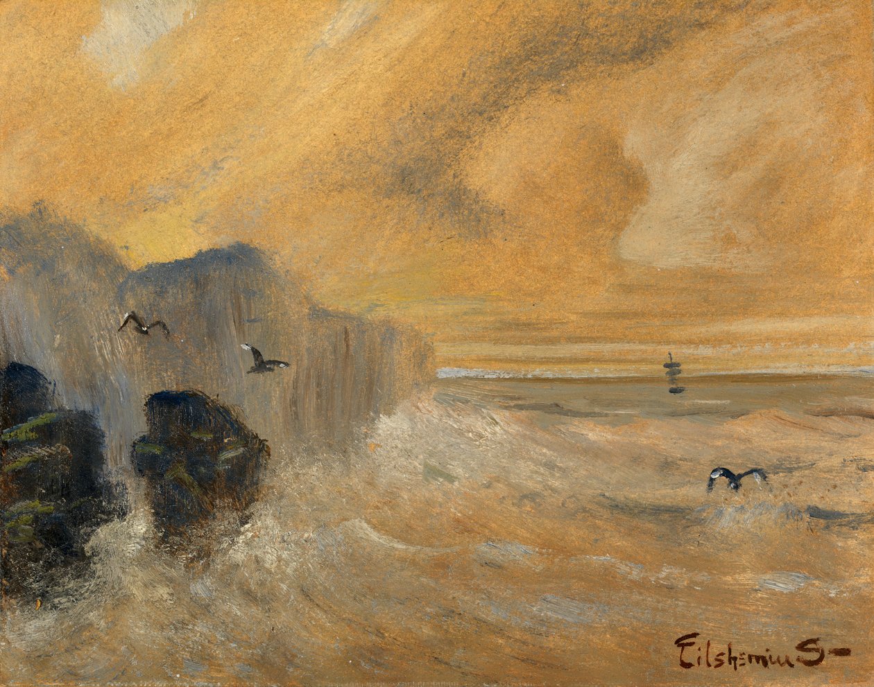 Rocky Seashore, sent 1800-tidigt 1900-tal. av Louis Michel Eilshemius