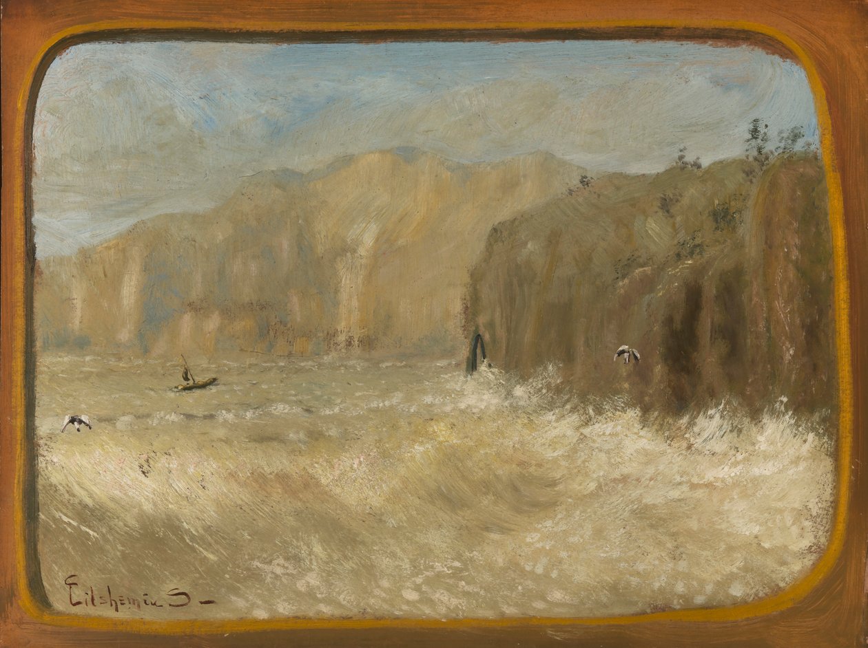 Två måsar och klippor, ca. 1913-1921. av Louis Michel Eilshemius