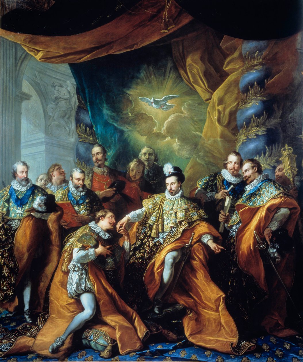 Institution of the Order of the Holy Spirit (Order of the Holy Spirit) av Henry III Målning av Louis Michel van Loo (1707-1771). 1700-talet. Paris, Musee de la Legion d