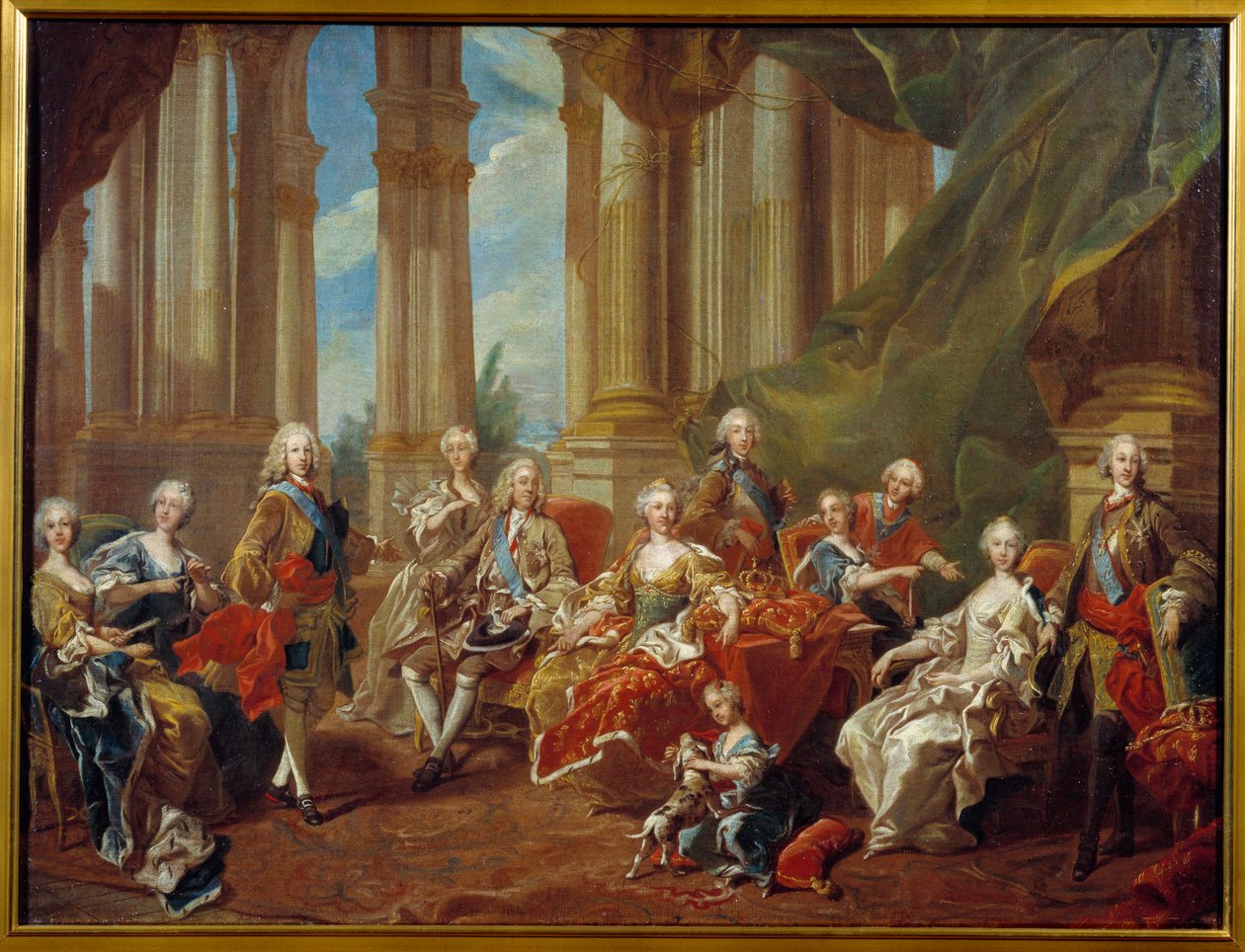Kung Filip V (1683 - 1746) av Spanien och hans familj. Skiss av Louis Michel Van Loo (1707-1771) av Louis Michel van Loo