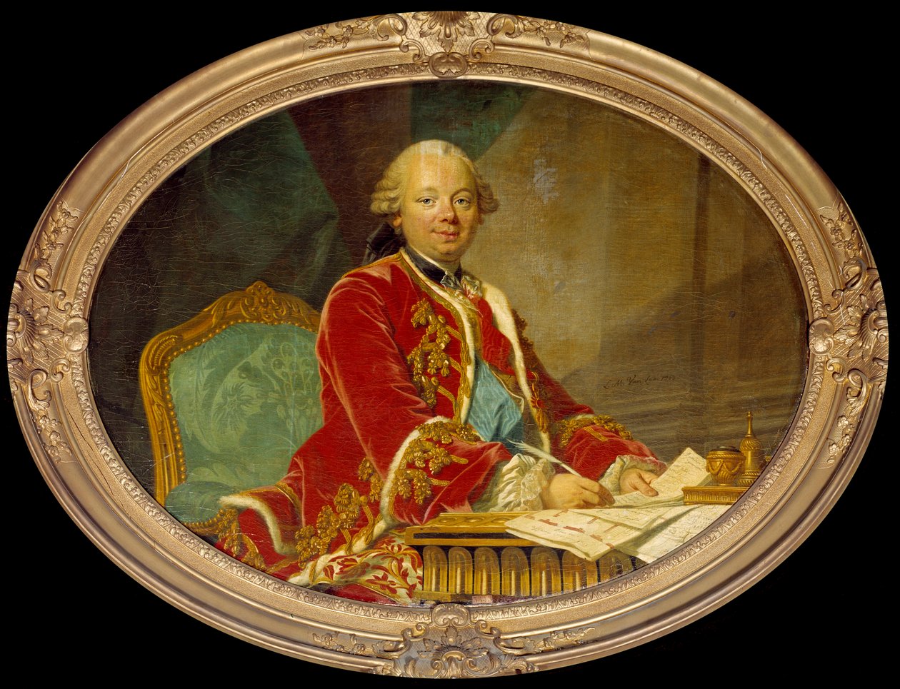 Porträtt av Etienne Francois, hertig av Choiseul Stainville (1719 -1785) minister. Louis Michel Van Loo (1707 - 1771) av Louis Michel van Loo