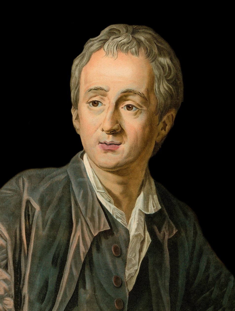 Porträtt av den franske författaren och filosofen Denis Diderot (1713-1784) gravyr av Michel Van Loo av Louis Michel van Loo