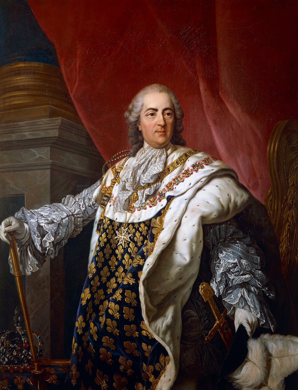 Porträtt av Ludvig XVI av Frankrike (Versailles av Louis Michel van (after) Loo