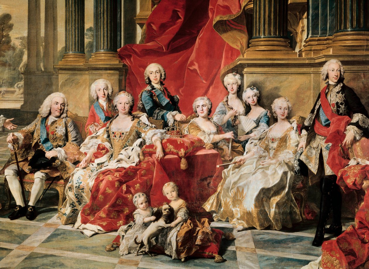 Philip V omgiven av sin familj. Detalj av en målning av Louis Michel van Loo av Louis Michel van Loo