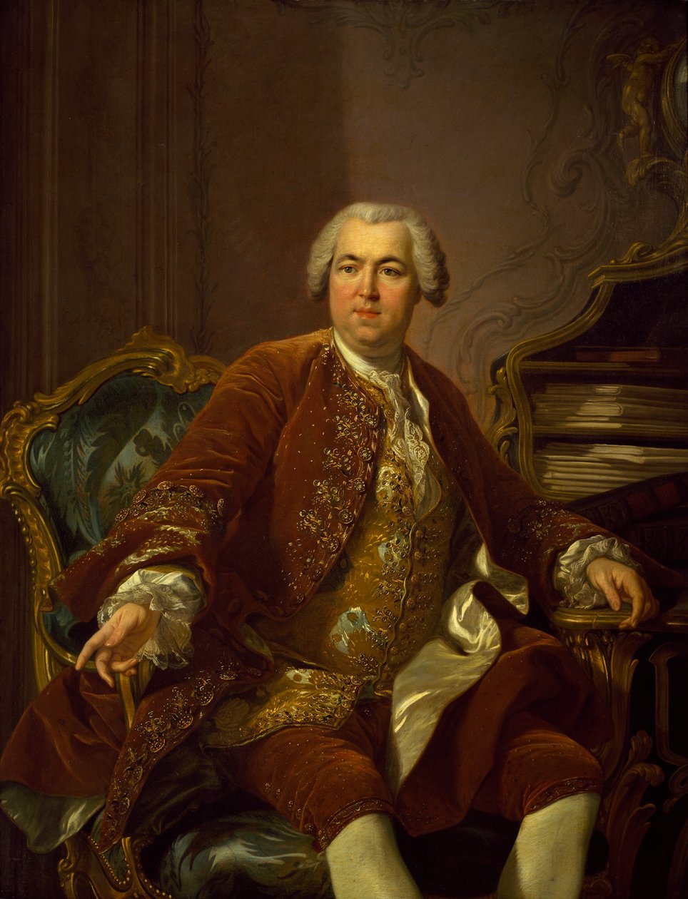 Porträtt av Nicolas Beaujon av Louis Michel van Loo (1707-1771) av Louis Michel van Loo