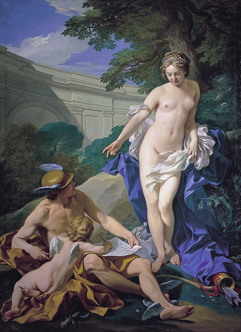 Venus, Merkurius och kärlek av Louis Michel van Loo