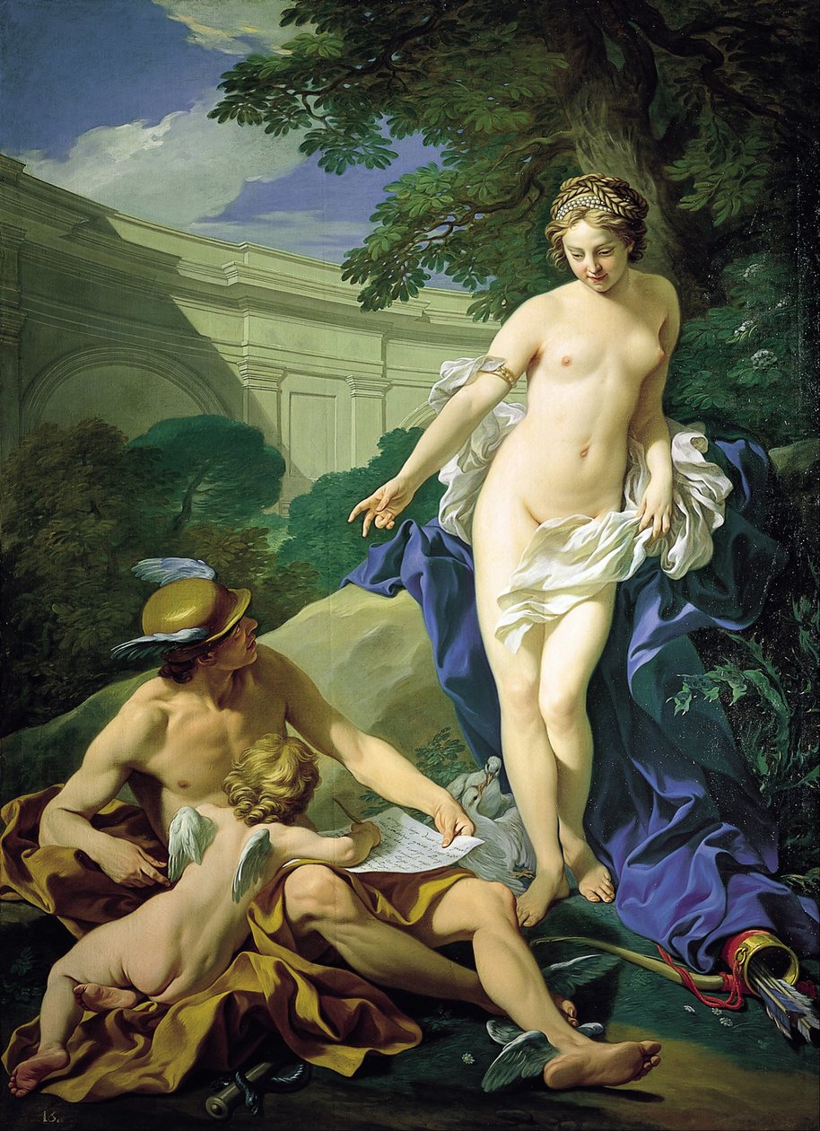 Venus, Merkurius och kärlek av Louis Michel van Loo