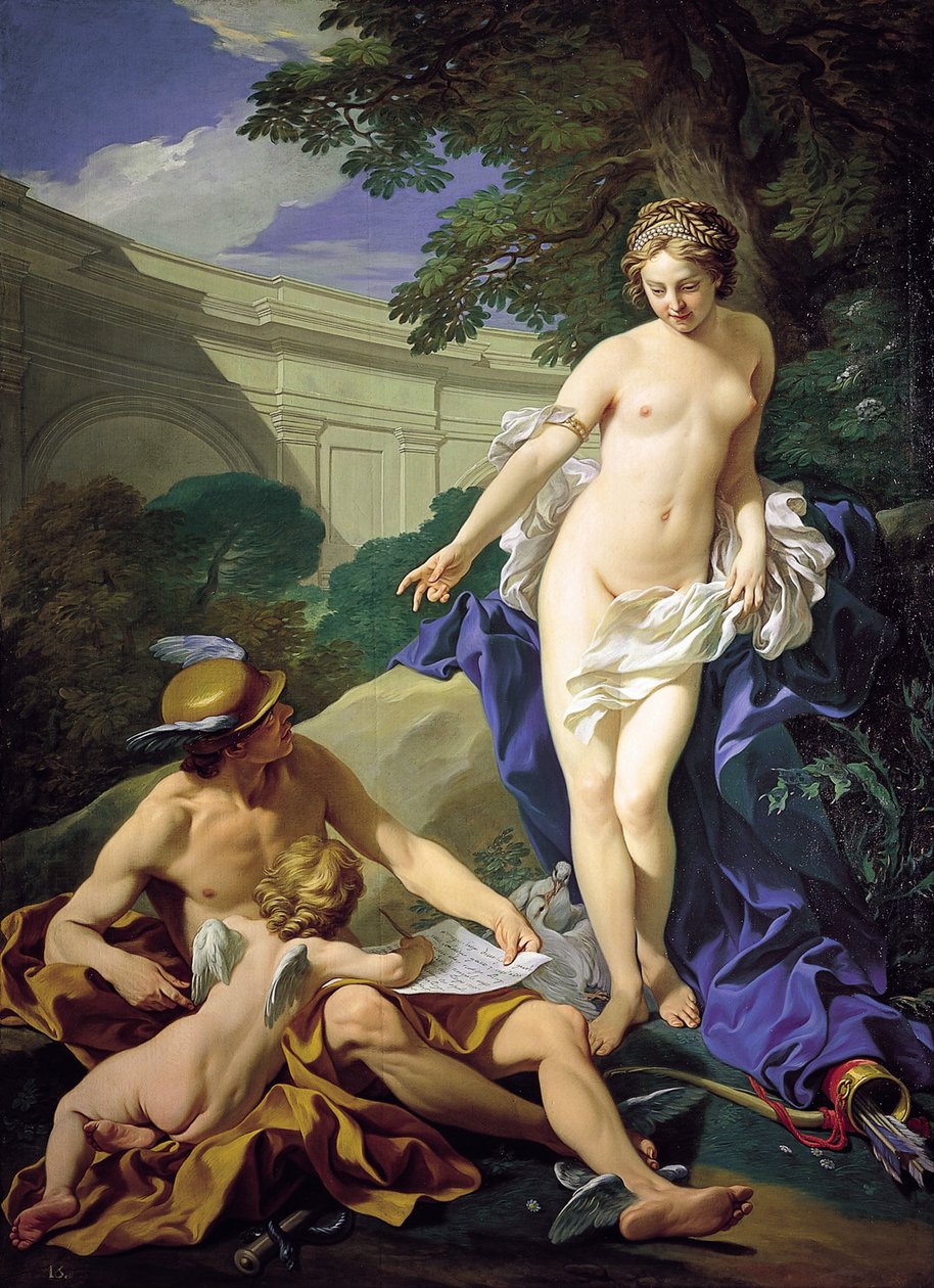 Venus med Merkurius och Amor av Louis Michel van Loo