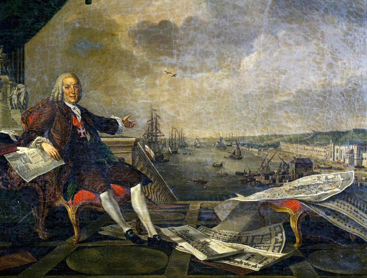 Porträtt av Sebastiao Jose de Carvalho e Melo av Louis Michel van and Vernet Claude Joseph Loo