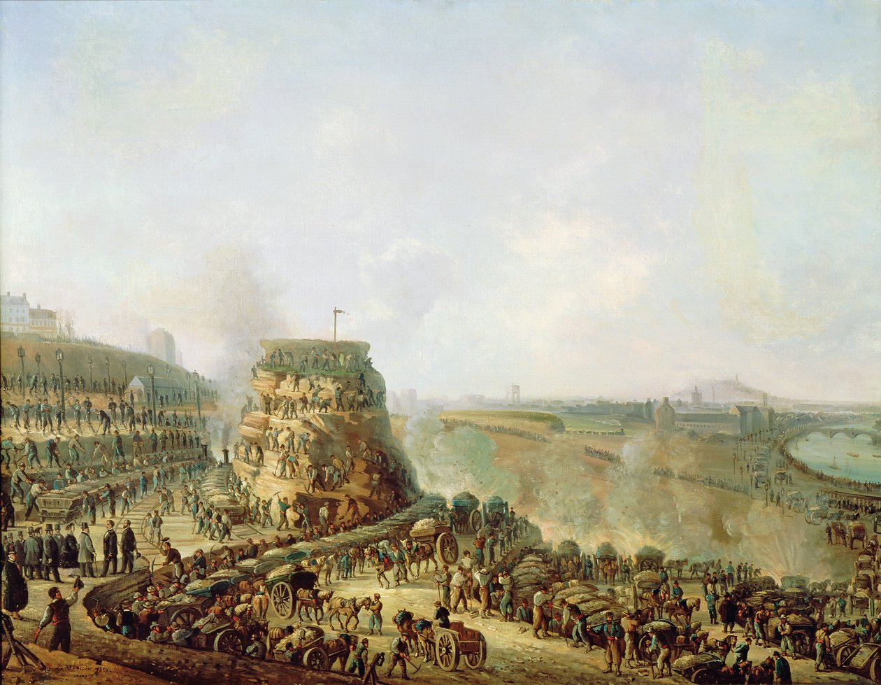 Kejsar Napoleon III (1808-73) och kejsarinnan Eugenie (1829-1920) besökte Chaillot Hill, 1867 av Louis Moullin