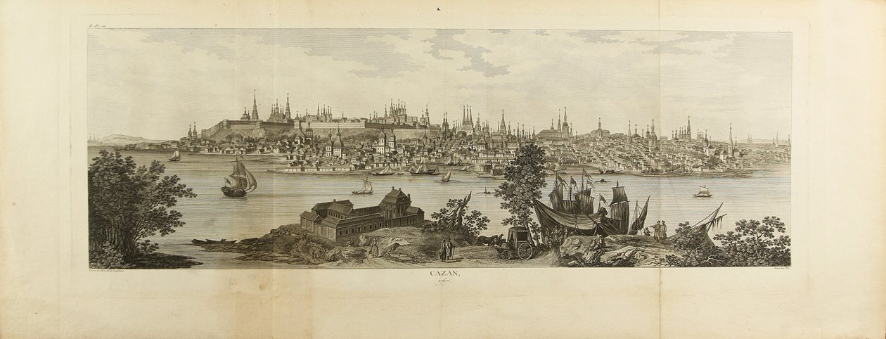 Panoramautsikt över Kasan, 1767 av Louis Nicolas de Lespinasse