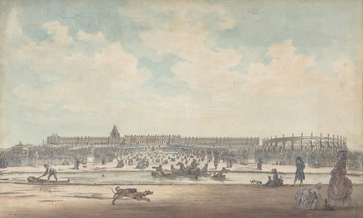 Château de Versailles sett från trädgården, 1779. av Louis Nicolas de Lespinasse