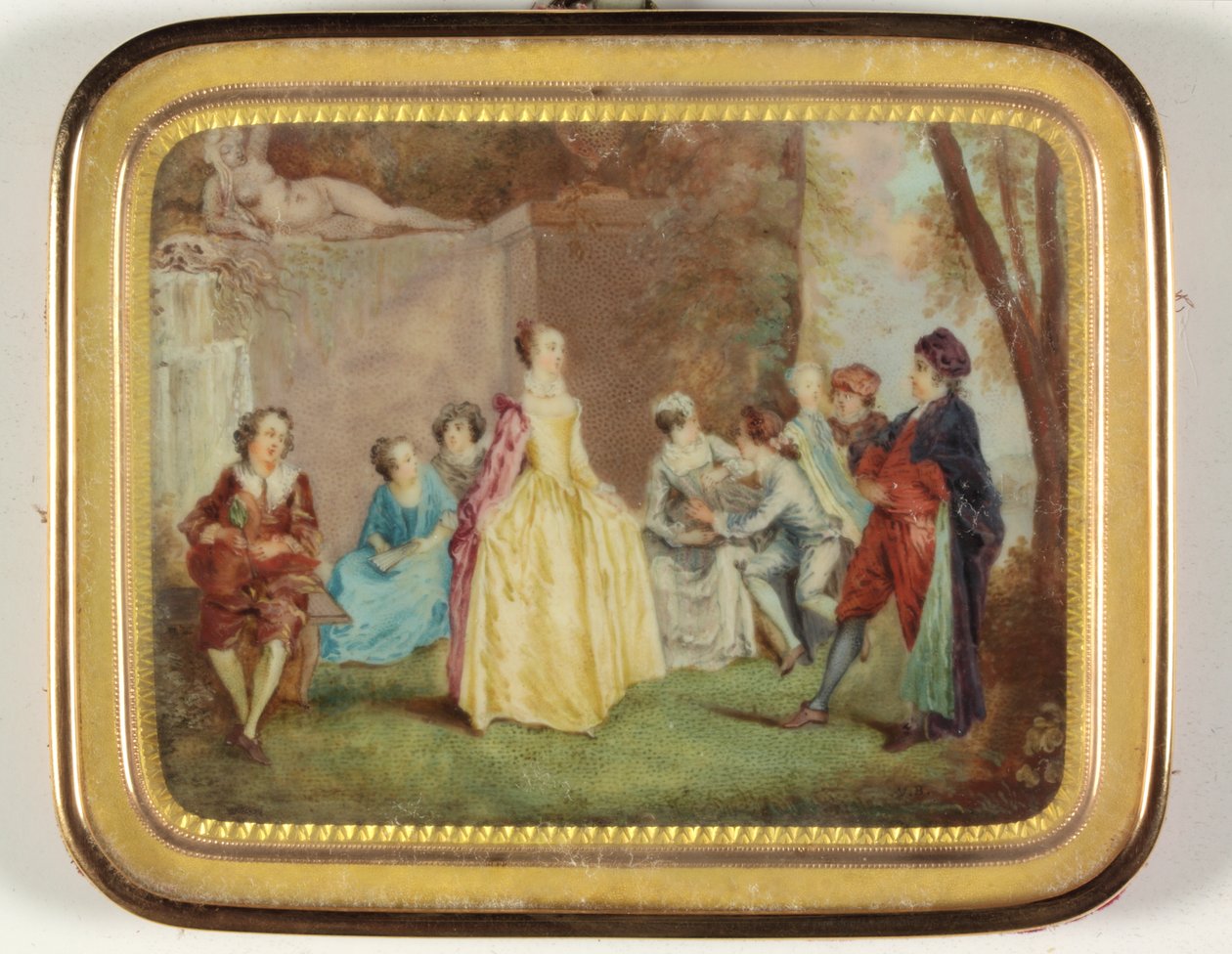 Fete Champetre (emalj) av Louis Nicolas van (manner of) Blarenberghe