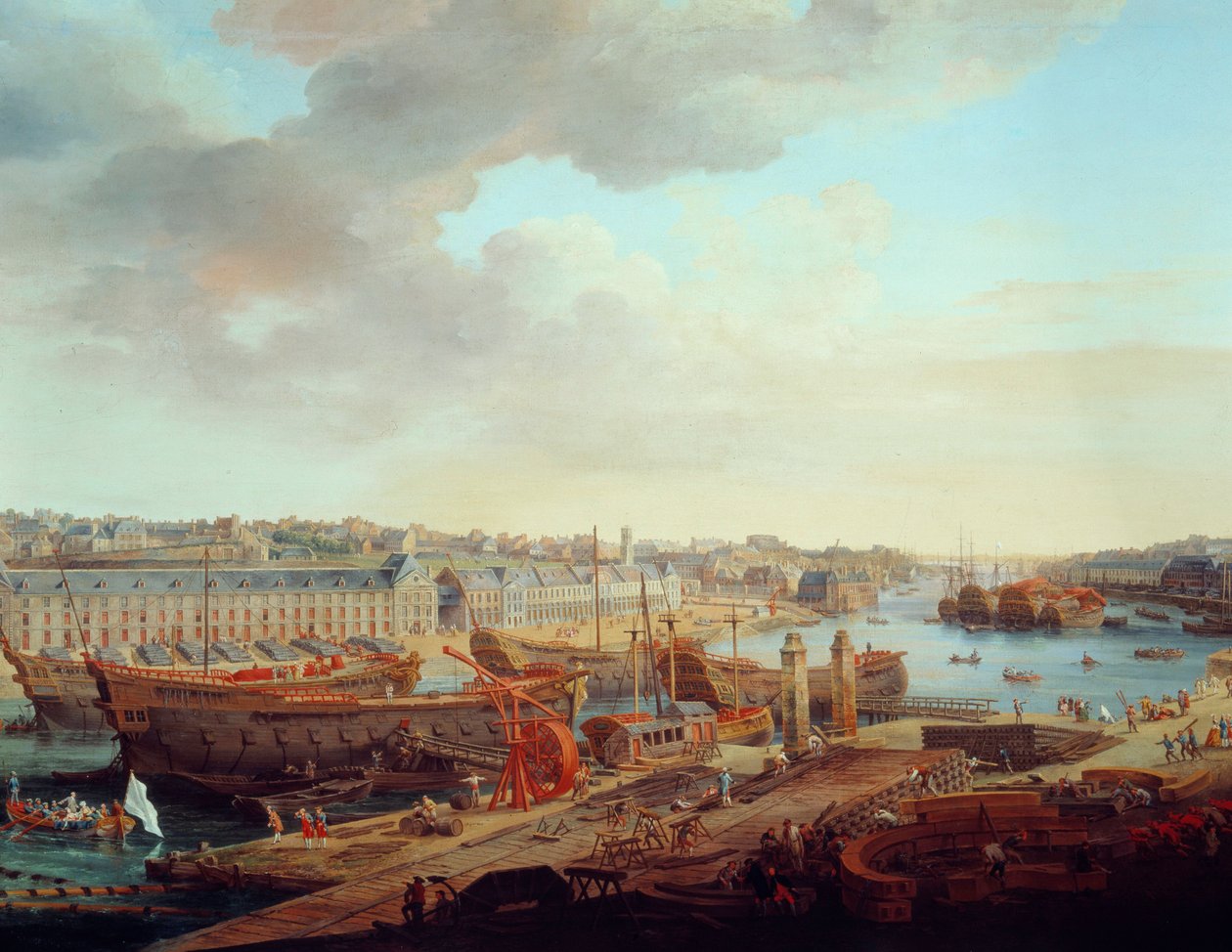 Varv: "" The City of Brest"" Detalj. Målning av Louis Nicolas van Blarenberghe (1716-1794) 1774 av Louis Nicolas van Blarenberghe