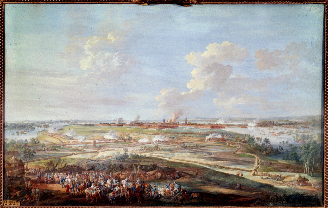 Utsikt över belägringen av Menin av Ludvig XV från 28 maj till 4 juni 1744 Målning av en gouache av Louis Nicolas Van Blarenberghe (1716-1794) 1780 Sön. 0,59 x 0,94 m av Louis Nicolas van Blarenberghe