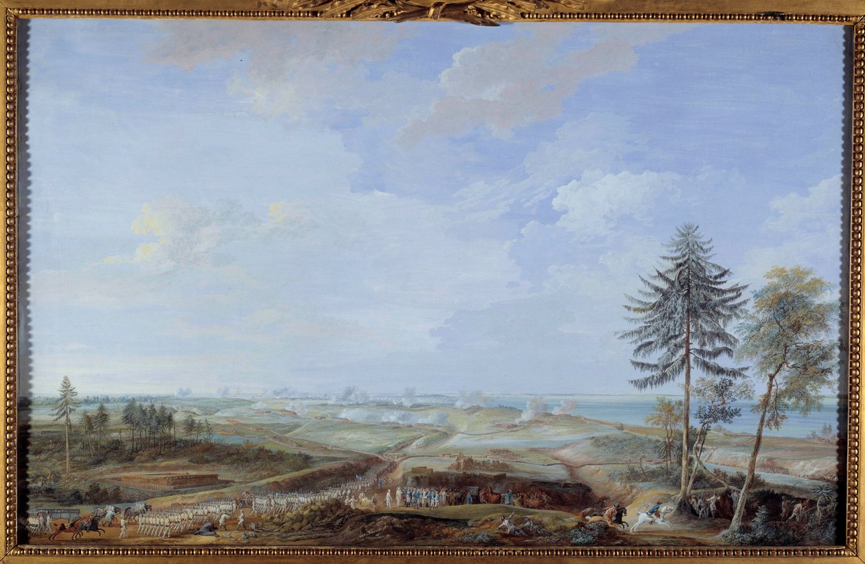 USA:s självständighetskrig (1775-1783): "" belägring av Yorktown från 6 till 19 oktober av Louis Nicolas van Blarenberghe