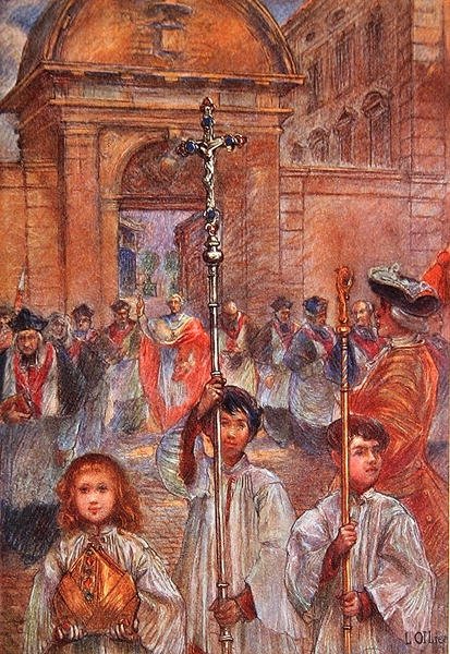 Högtidlig procession vid Frejus för att hedra helgonet Leonce av Louis Ollier