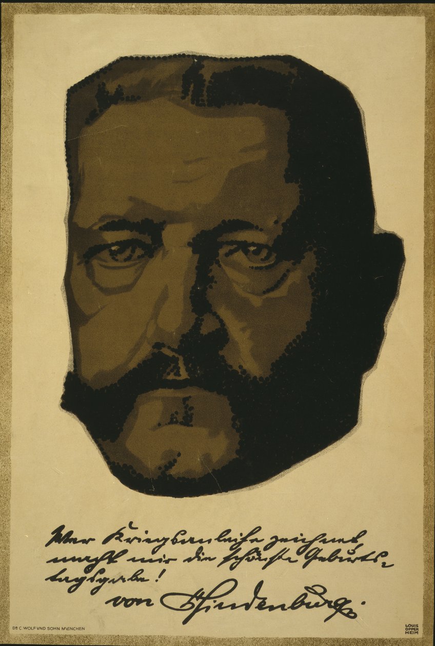 Porträtt av generalfältmarskalk Paul von Hindenburg av Louis Oppenheim