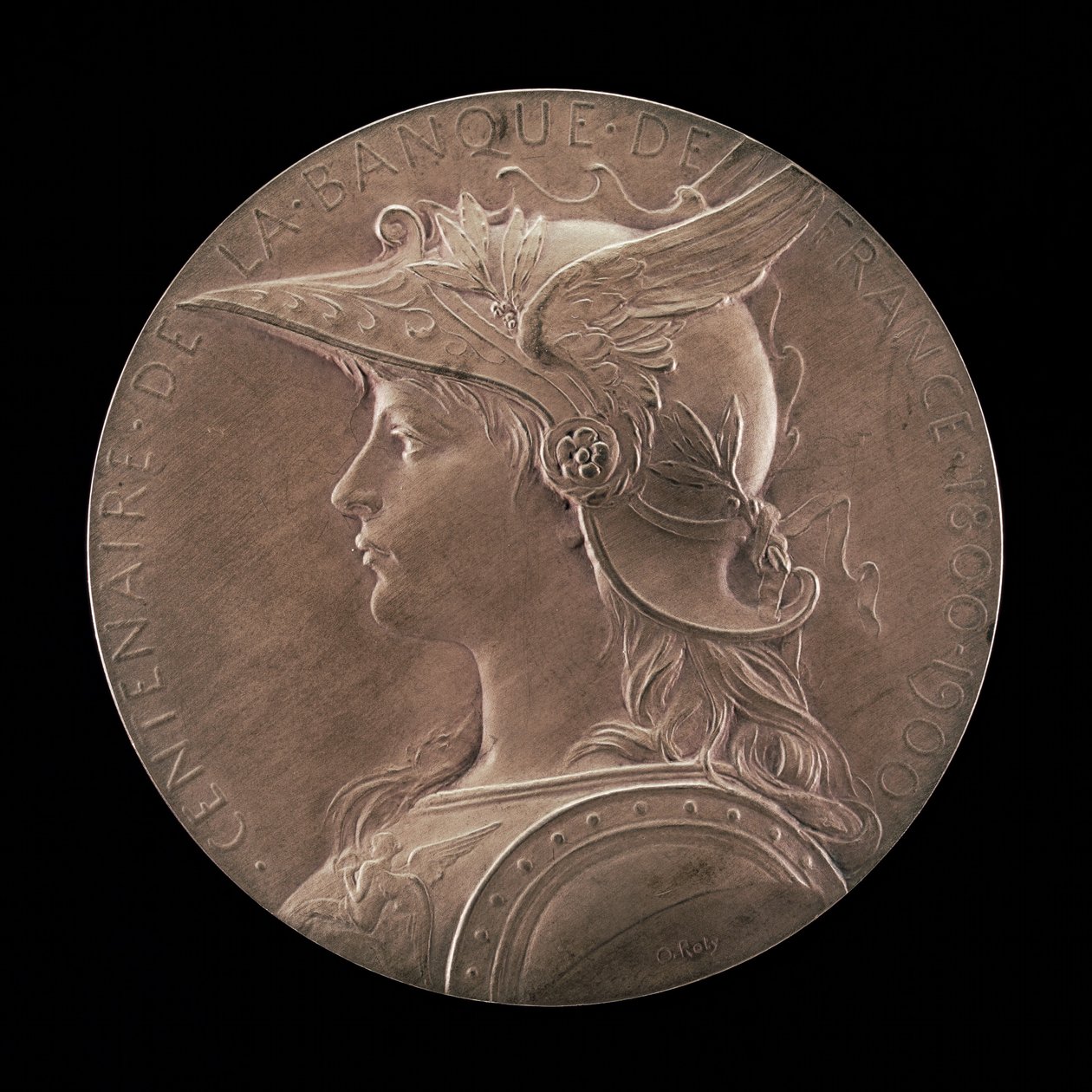 Hundraårsjubileet för Frankrikes centralbank, 1800-1900 [framsidan], 1900. av Louis Oscar Roty