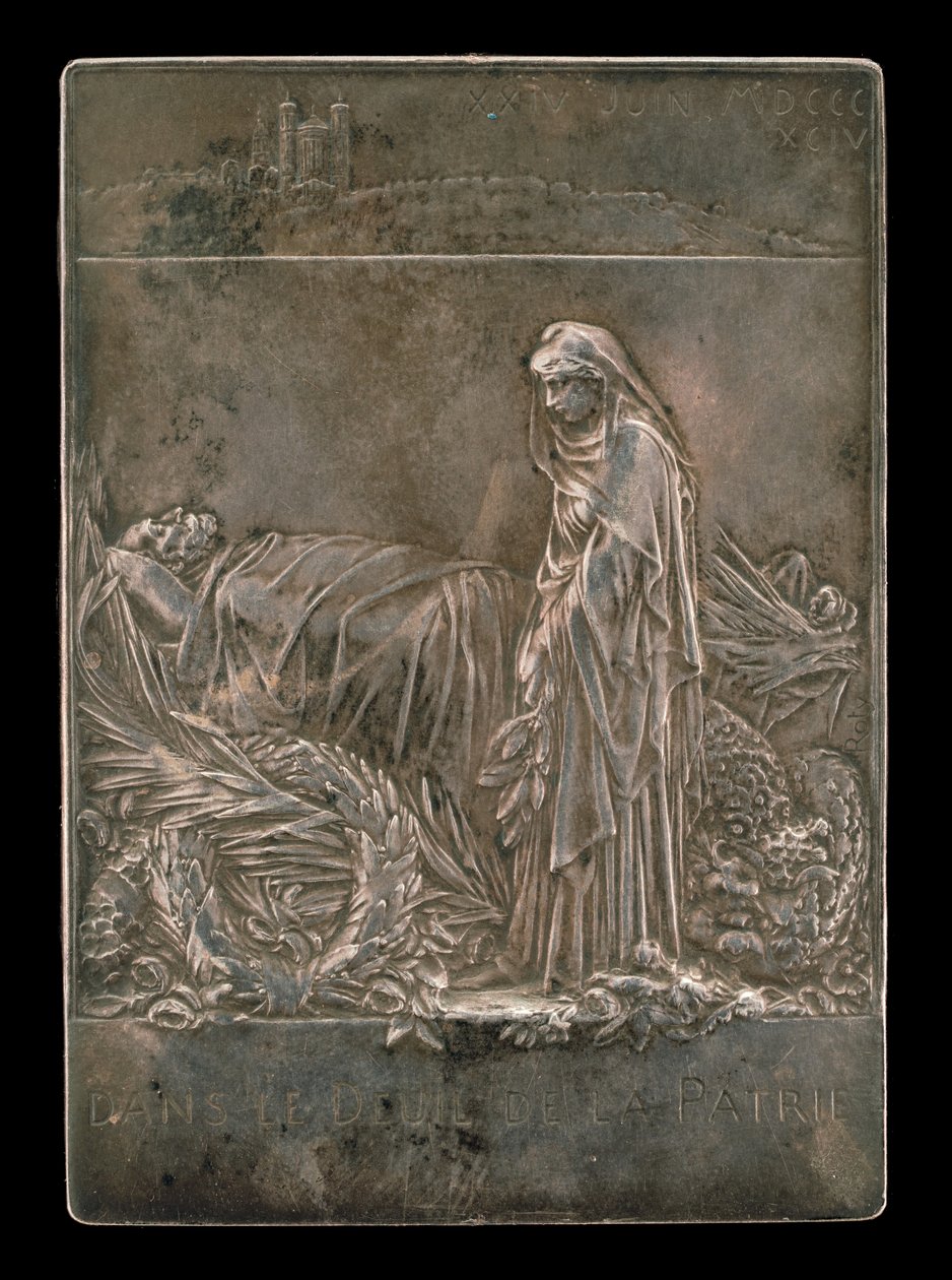 Frankrike sörjer republikens president [omvänd], 1894. av Louis Oscar Roty