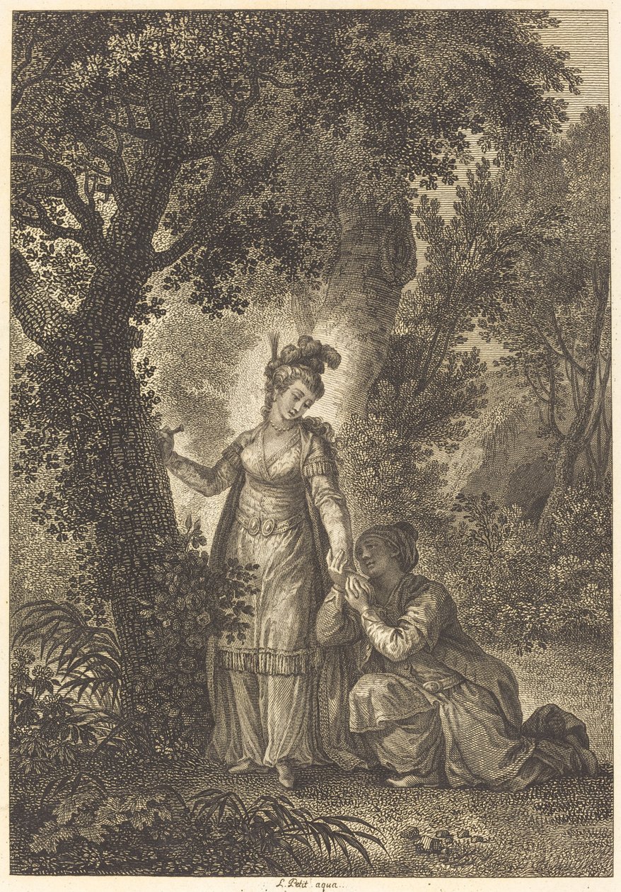Bruden till kungen av Garbe: Trädet av Louis Petit after Jean Honoré Fragonard