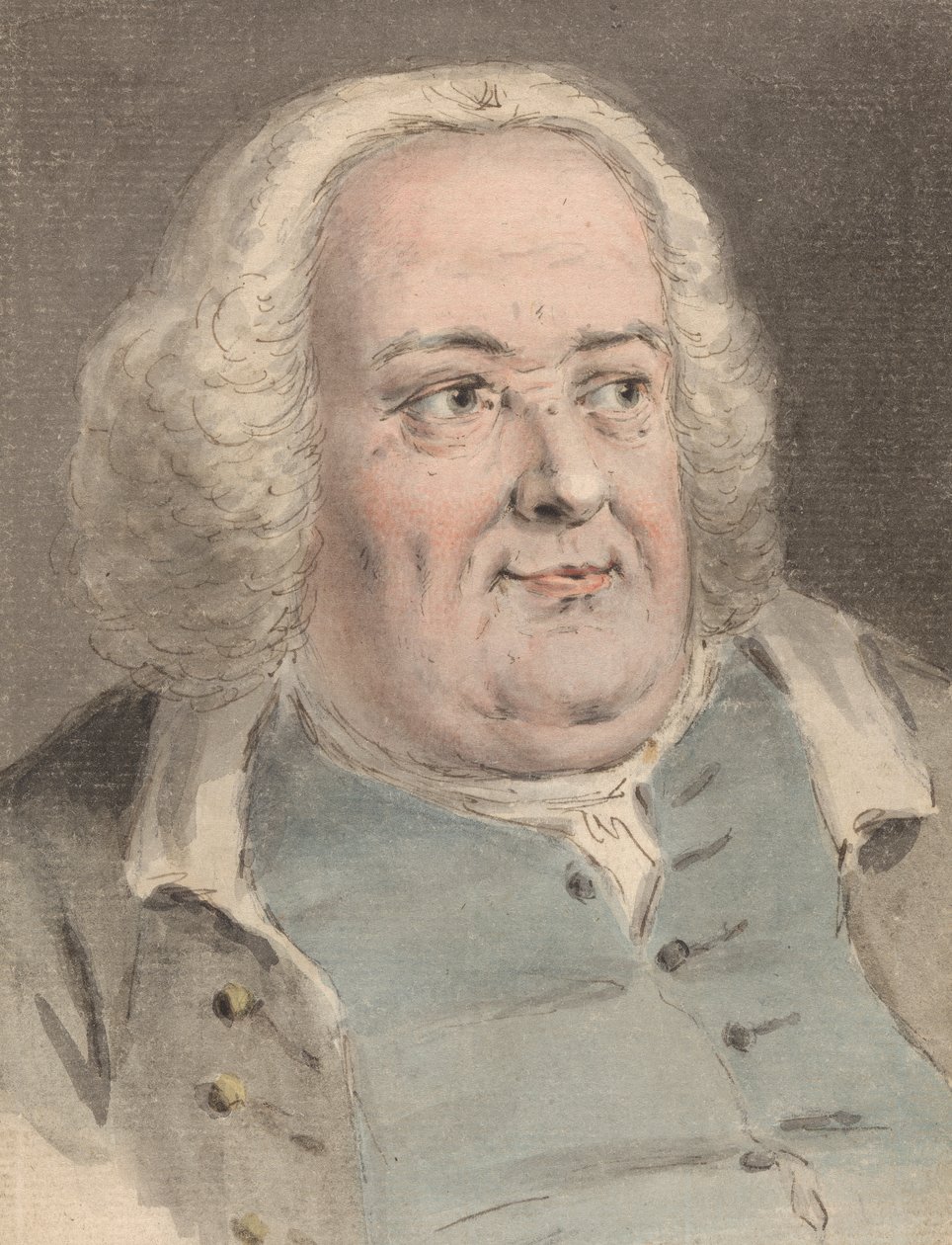 Porträtt av en man med dubbelhaka av Louis Philippe Boitard
