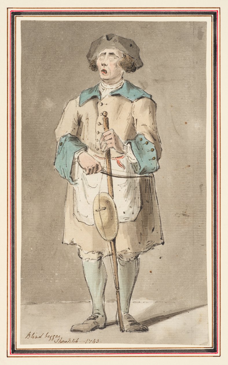 Studie av en blind tiggare på Shoreditch av Louis Philippe Boitard