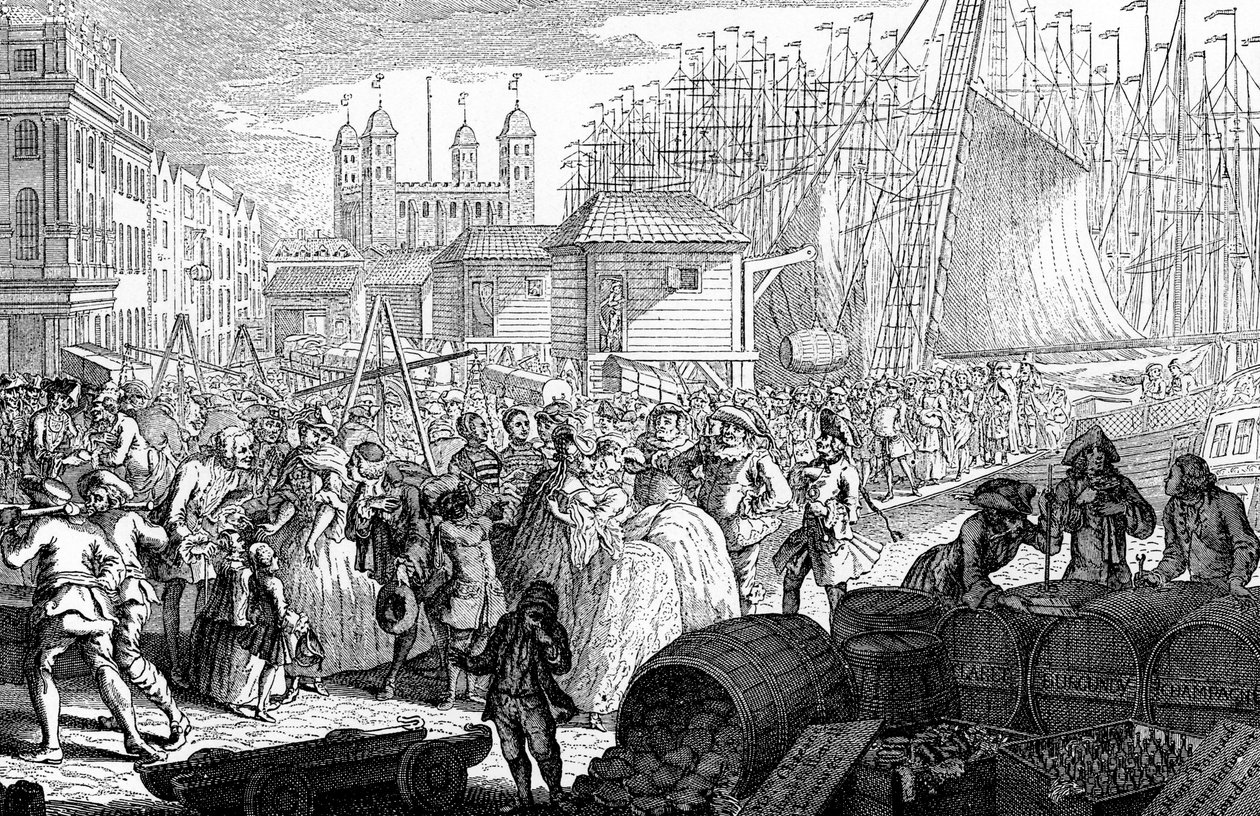 Importen av Storbritannien från Frankrike..., 1757. av Louis Philippe Boitard