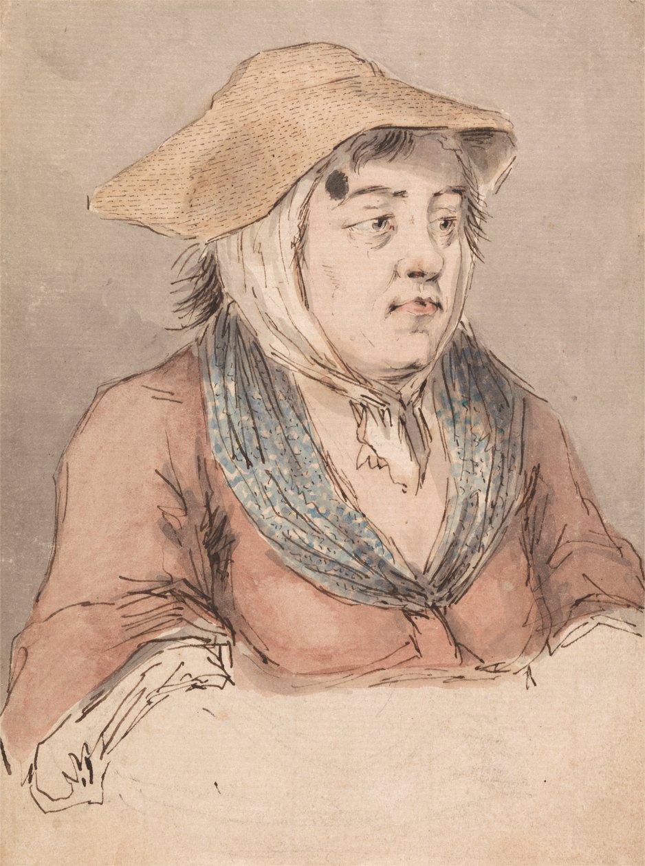 Kvinna med en blå smock av Louis Philippe Boitard
