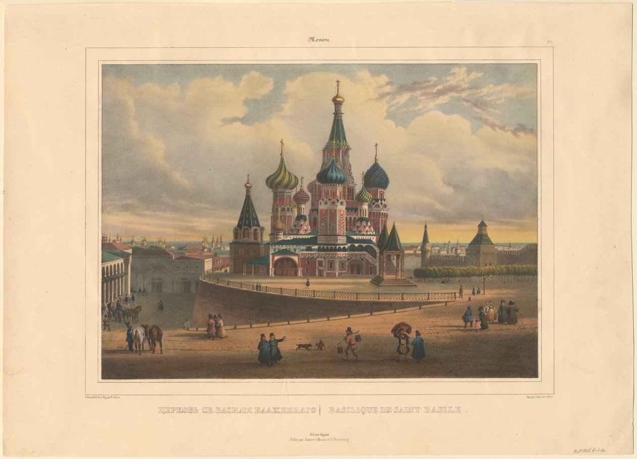 Basiliekatedralen i Moskva, 1845 av Louis Pierre Alphonse Bichebois