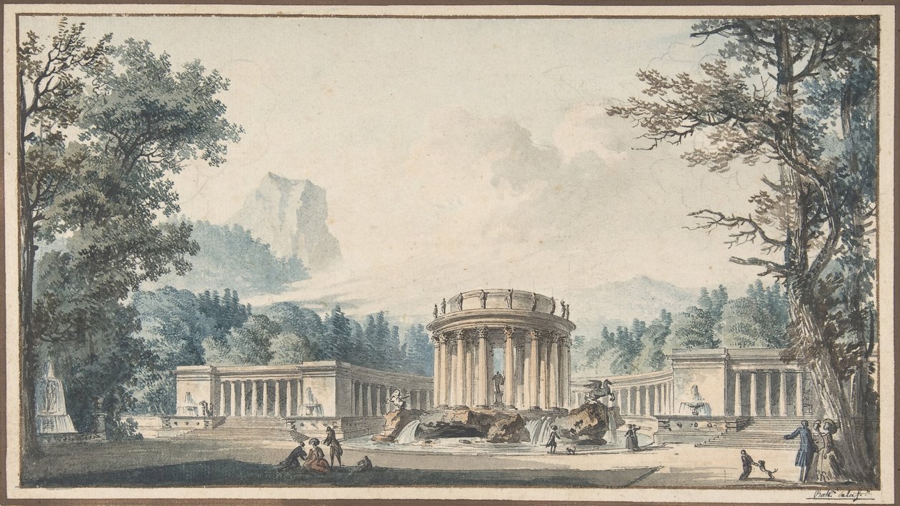 Projekt för en Fête Decor, n.d.. av Louis Pierre Baltard