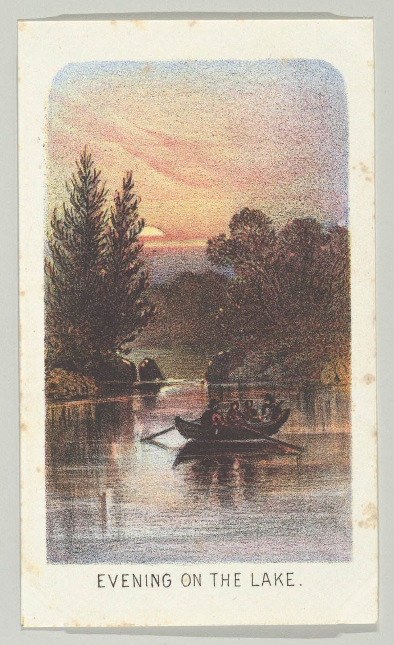 Evening on the Lake, från serien, Views in Central Park, New York, del 3, 1864. av Louis Prang