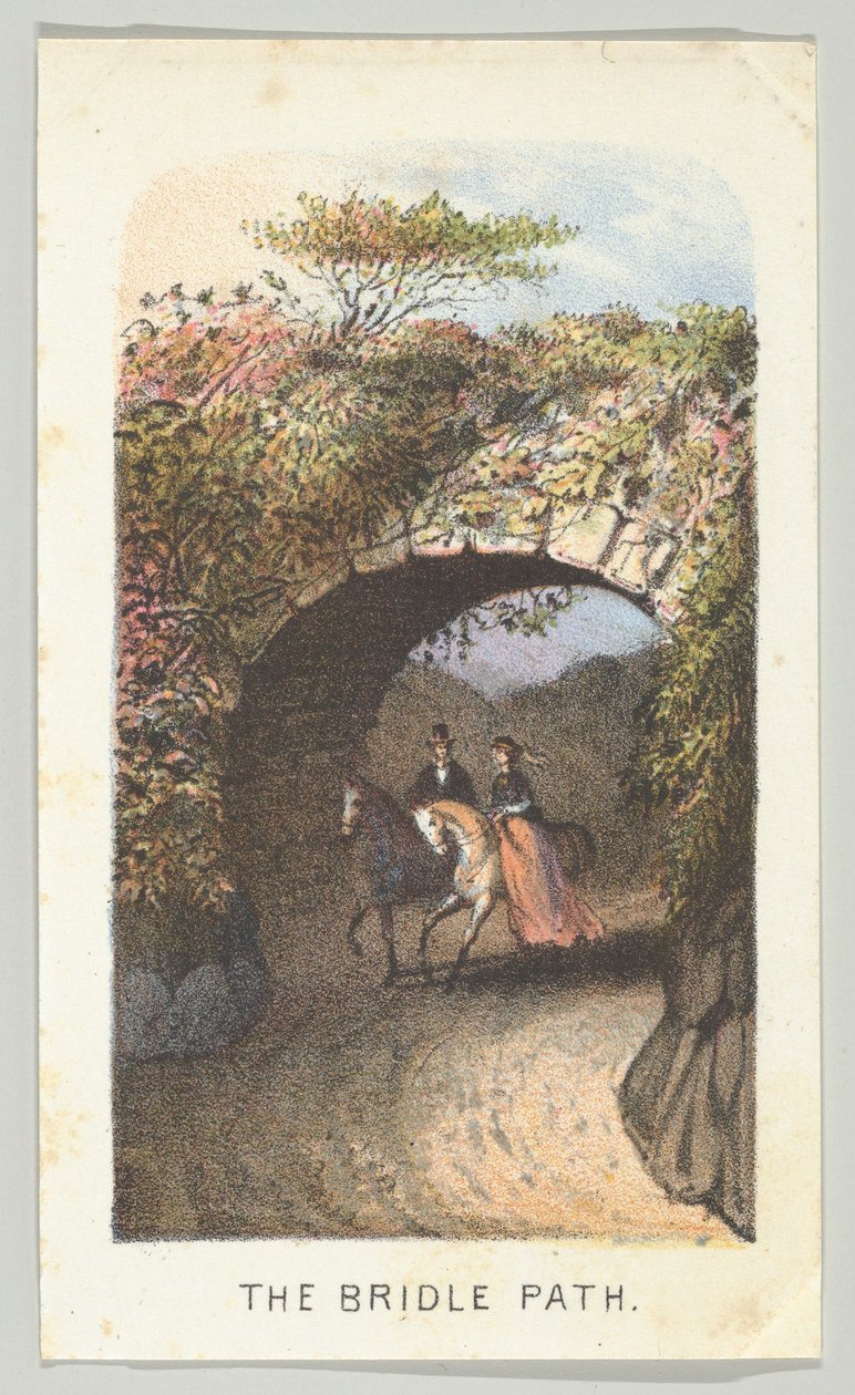 The Bridle Path, från serien, Views in Central Park, New York, del 2, 1864. av Louis Prang