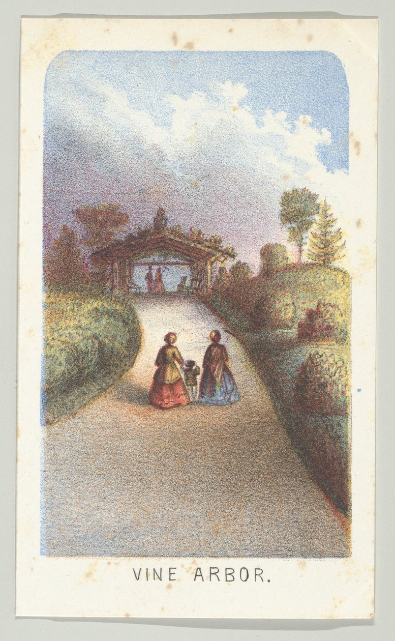 Vine Arbor, från serien, Views in Central Park, New York, del 3, 1864. av Louis Prang