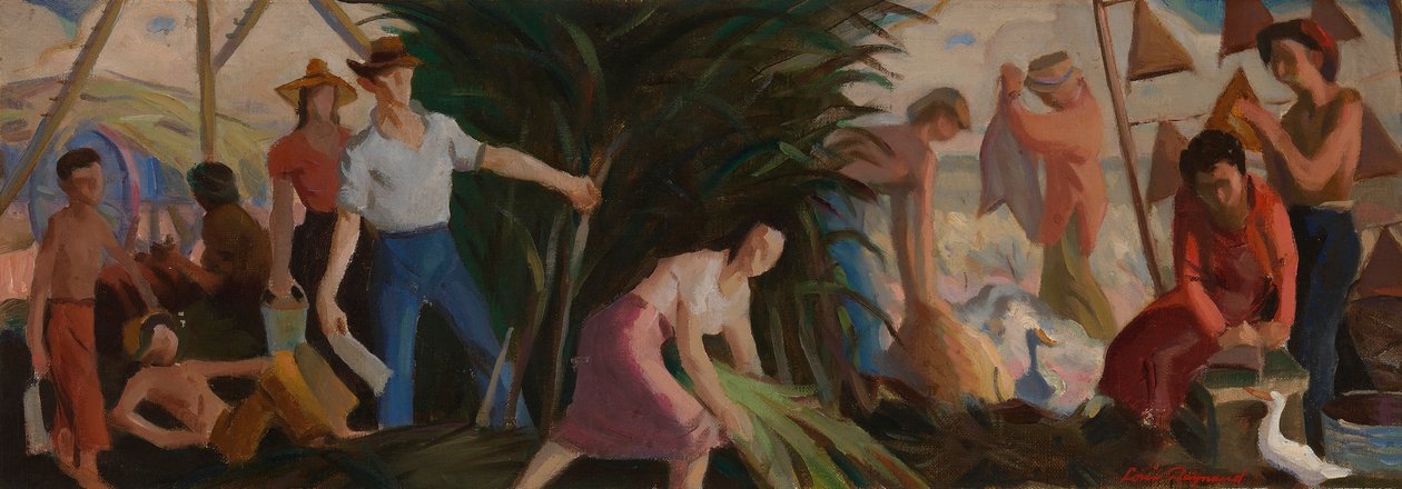 The Harvest (väggmålning, Abbeville, Louisiana Post Office) av Louis Raynaud