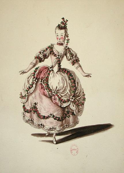 Herdedräkt för en balett (akvarell på papper) av Louis Rene Boquet