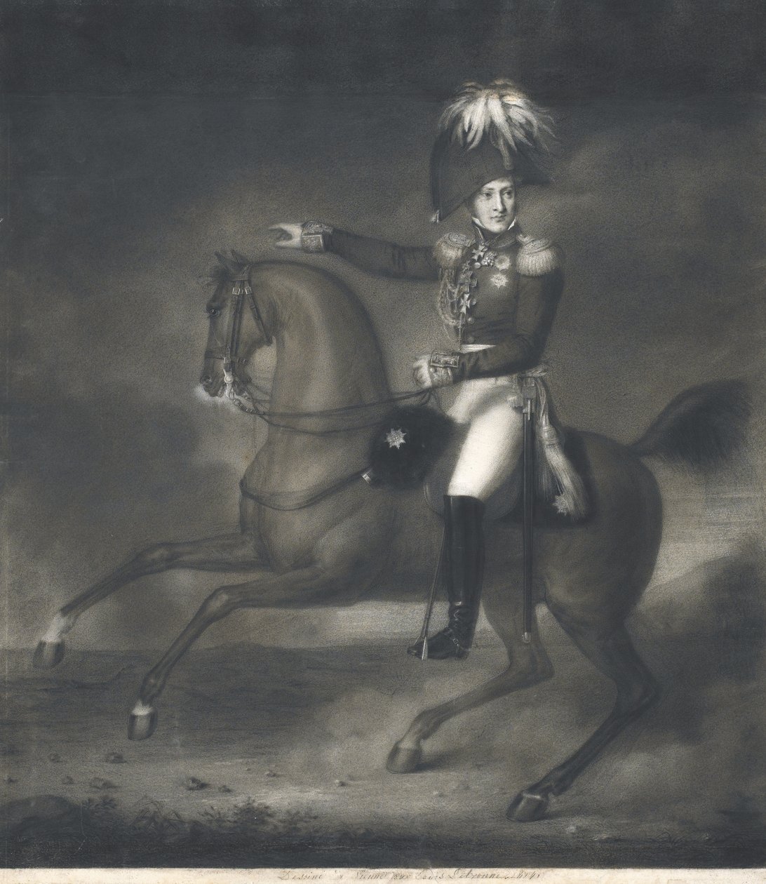 Porträtt av greve Alexander Ivanovich Chernyshov 1786-1857 av Louis Rene Letronne