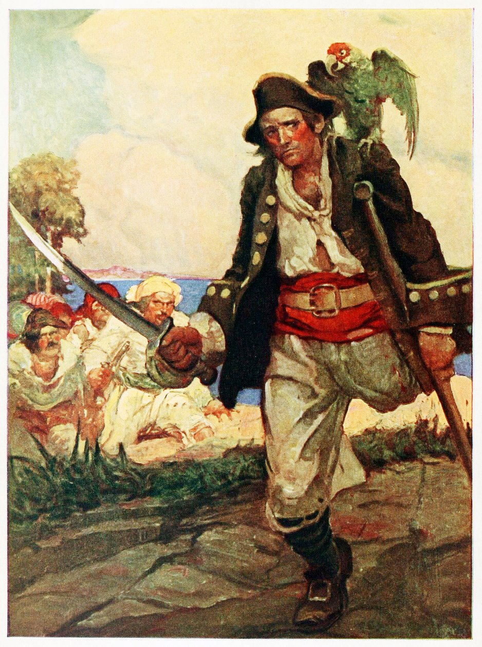 Frontispice från puben Treasure Island. 1915. av Louis Rhead
