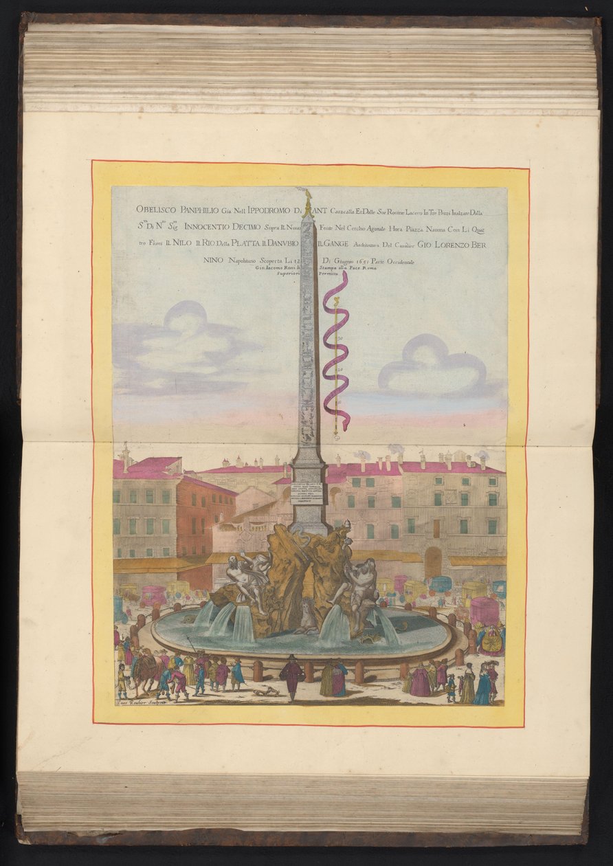 Vierstromenfontein te Rom Obelisco Panphilio gia nell ippodrom (...) (titel på objekt) av Louis Rouhier