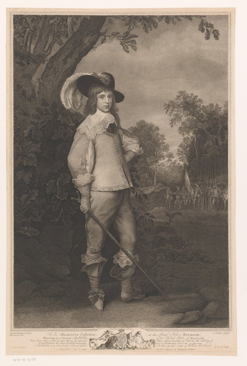 Porträtt av Willem II från Oranje (...) William II av Nassau Stadtinnehavare av Hollands Förenta Stater (titel på objektet) av Louis Sailliar