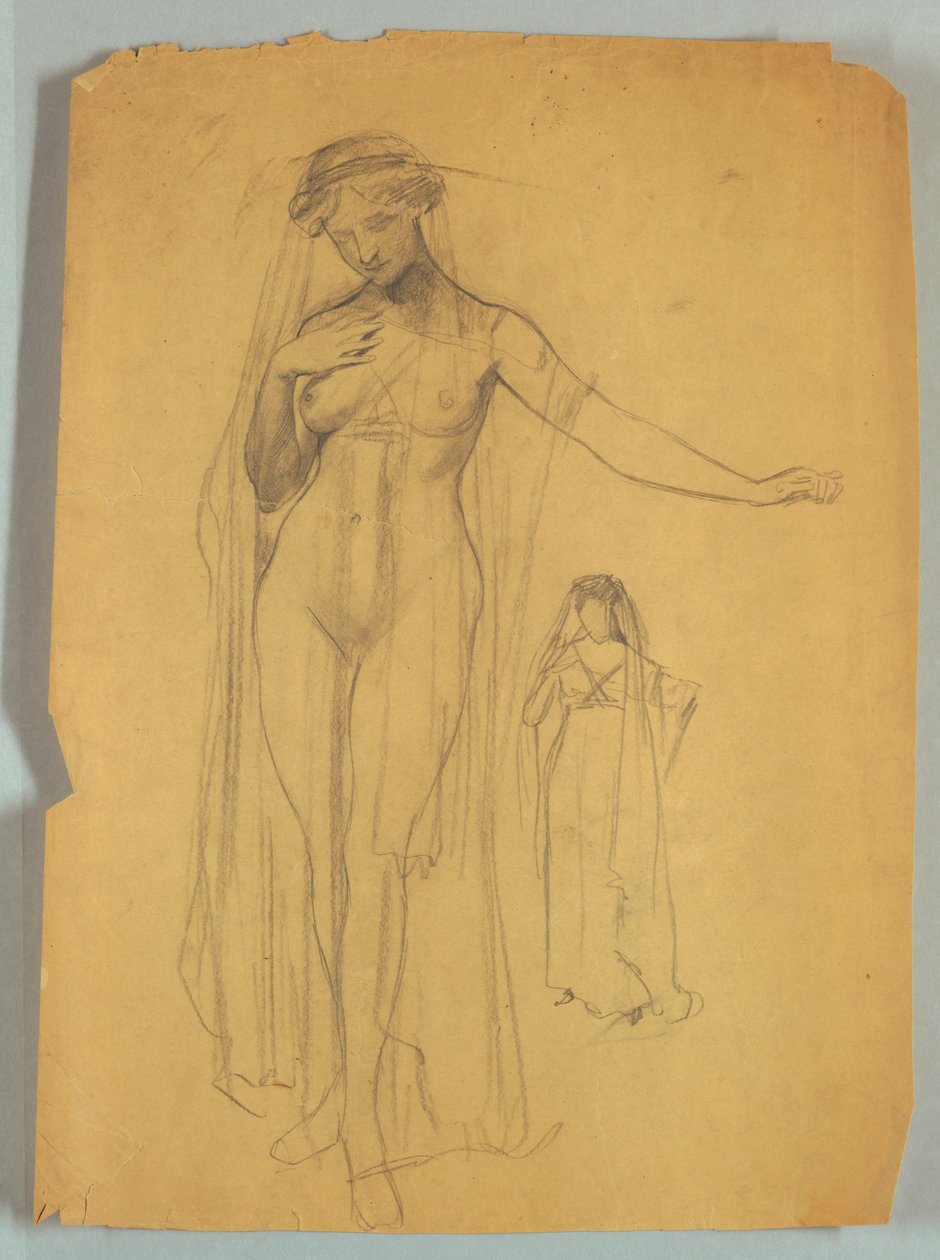 Studie av beslöjad naken figur av Louis Schaettle