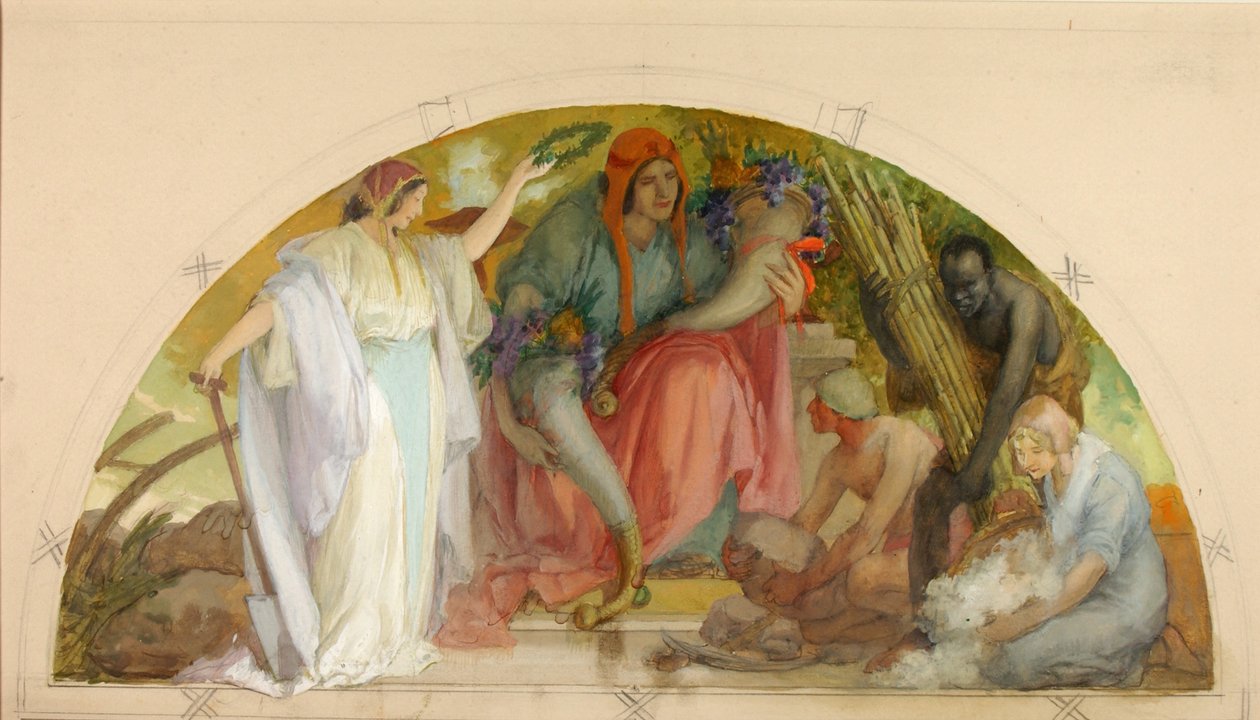 Wealth of the Soil (studie för lunette, Old Senate Office Building) av Louis Schaettle