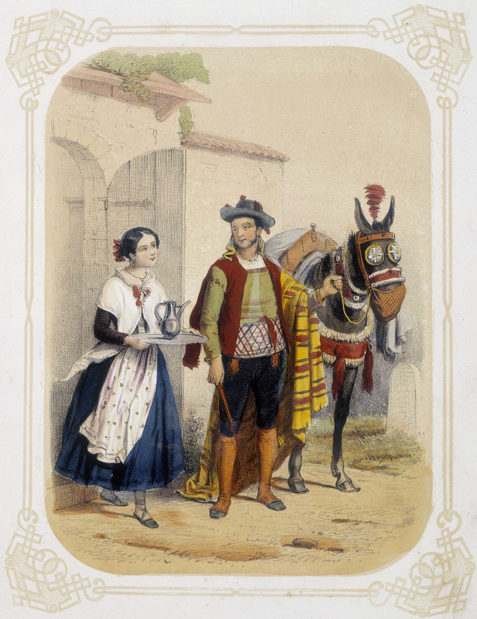 Par i Spanien - i "" Album of the young traveller"", illustrerad av Louis Lassalle av Louis Simon Lassalle