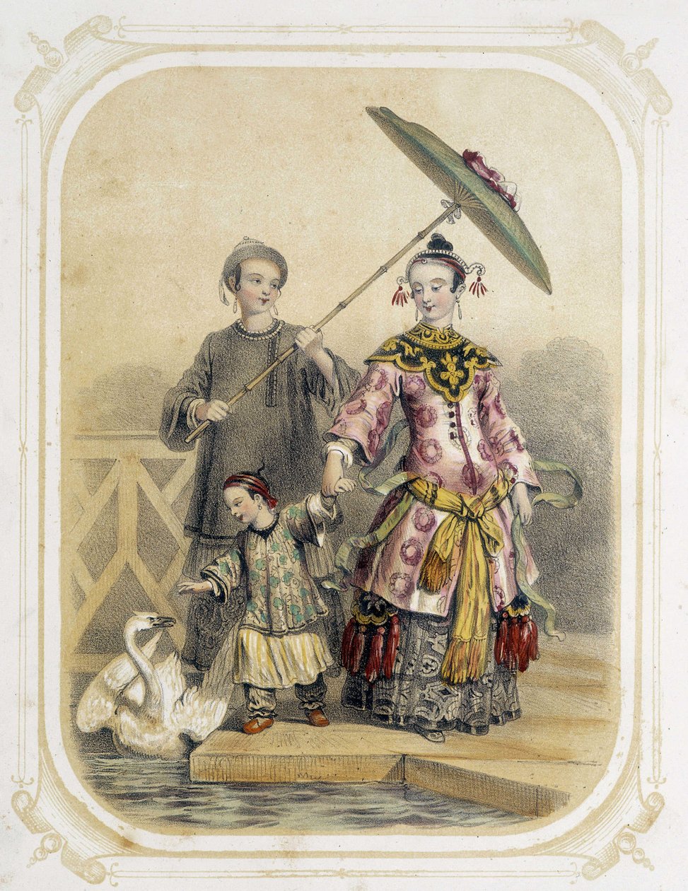 Familjevandring i Kina - i "Album du jeune voyageur", illustrerad av Louis Lassalle av Louis Simon Lassalle