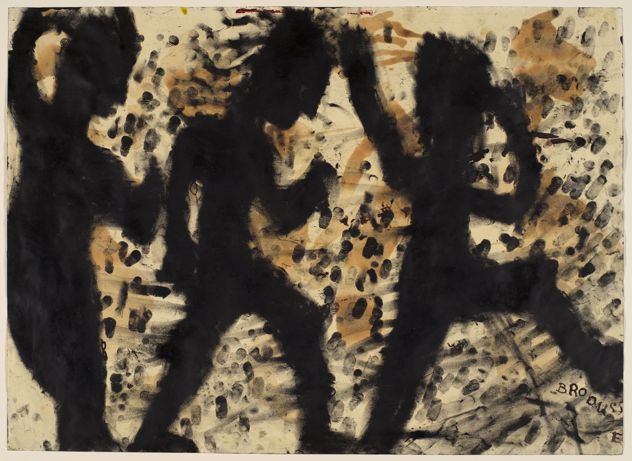 Brousse och Frapper, recto, ca 1937-1942 (olja gouache och bläck på papper) av Louis Soutter