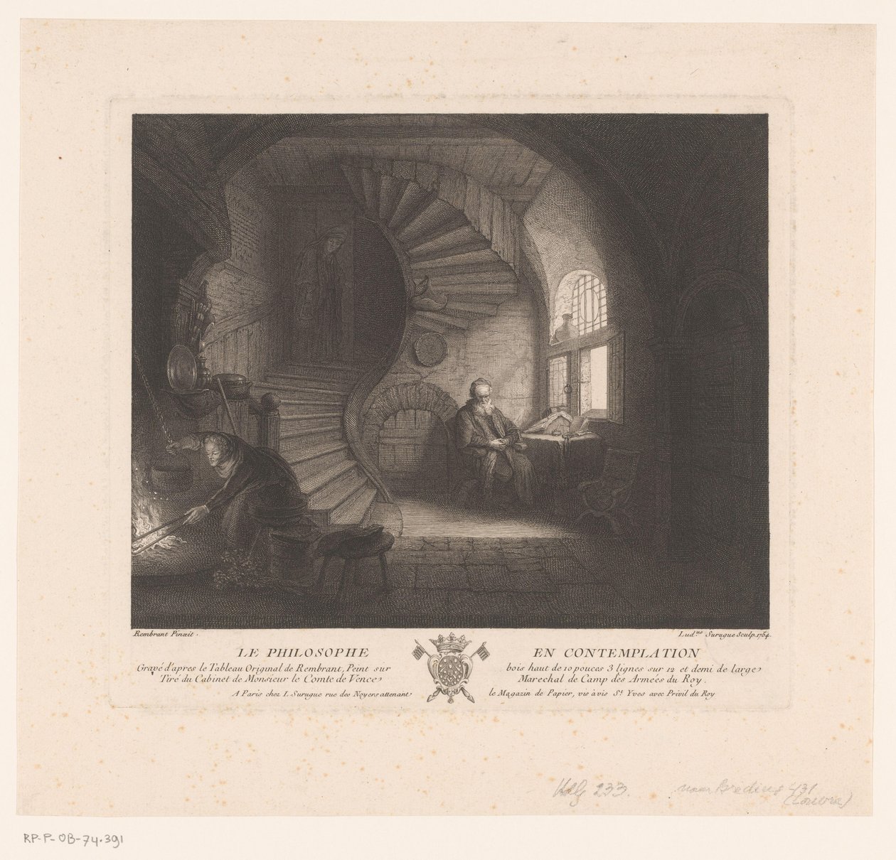 Eftertänksam filosof La philosophe en contemplation (titel på objekt) av Louis Surugue