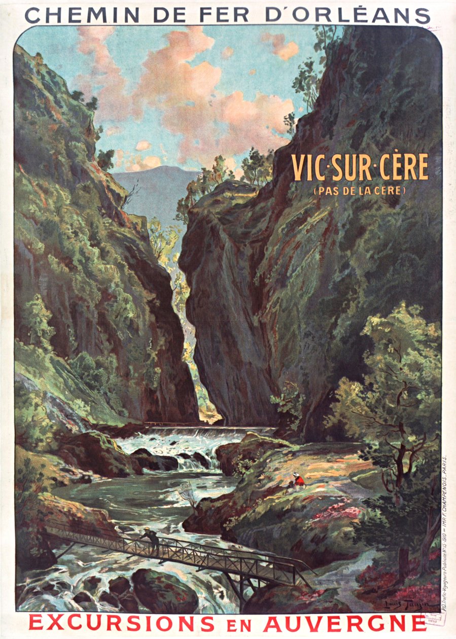 Orleans järnväg. Vic-sur-Cere, c. 1900-1910. av Louis Tauzin