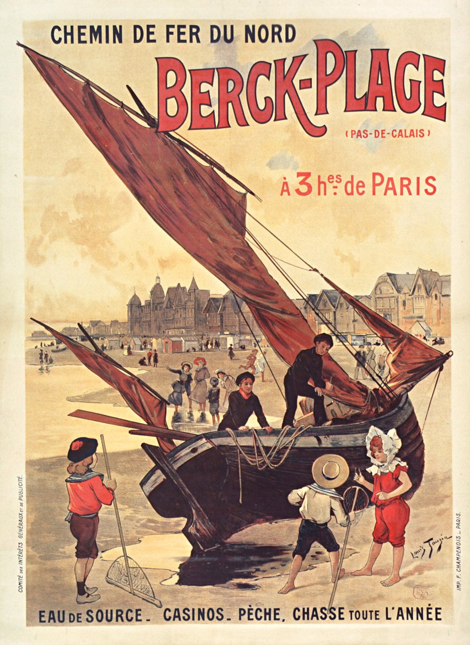 Norra järnvägarna. Berck-Plage, ca. 1910. av Louis Tauzin